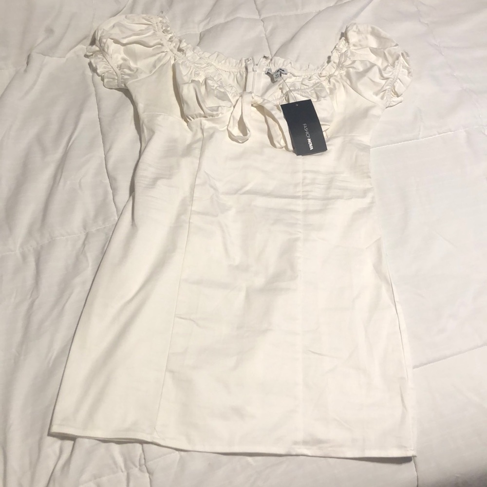white fashion nova dress.